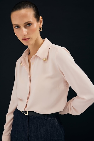 Sateen Lucy Gömlek - Pudra-137113