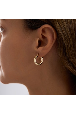 14k Altın Halka Küpe 3 Mm 1.5 Cm T14306 Renkli