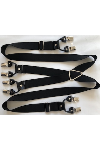8 Klipsli Siyah Pantolon Askısı