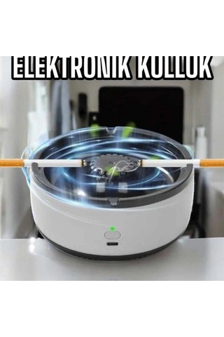 Sensörlü Elektronik Duman Giderici Küllük Çıkarılabilir Tepsili Pilli Tasarım