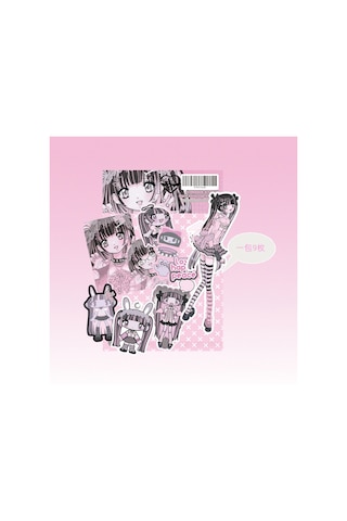 Kore Çıkartma Paketi Küçük Kart Ins Kız Çıkartma Karakter Goo Kart Malzemesi Yellow