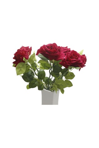 T.concept Dekoratif Dayanıklı Zarif Tek Dal Gül Yapay Kırmızı Renk