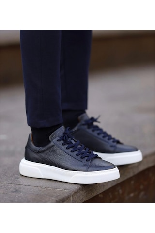 Taşpınar %100 Hakiki Deri Ortopedik Yazlık Hafif Erkek Rahat Günlük Sneaker 38-47 Lacivert