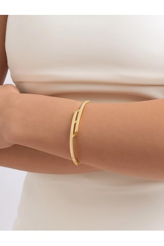 Altın Çapraz Model Ajda Kelepçe Bilezik