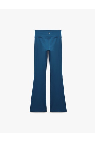 Koton Yüksek Bel Slim Fit Dikiş Detaylı Spor İspanyol Paça Tayt Lacivert 7wak40230nk