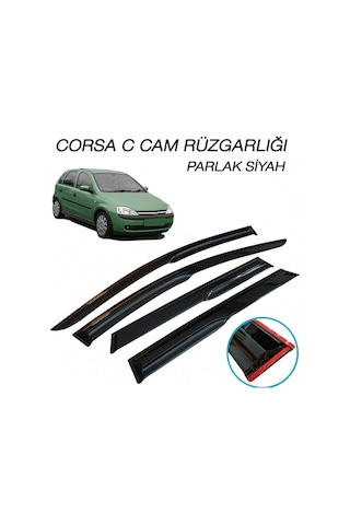 Opel Corsa C Cam Rüzgarlığı Parlak Siyah