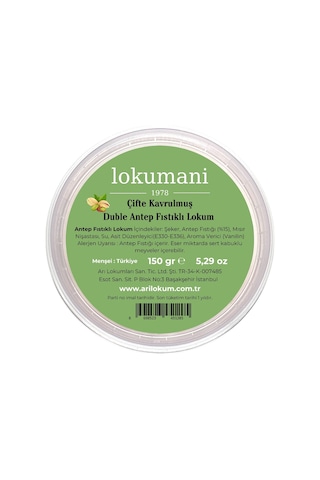 Çifte Kavrulmuş Duble Antep Fıstıklı Lokum 150 Gr