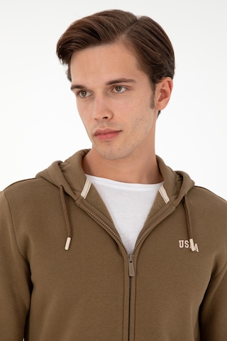 U.S. Polo Assn. Erkek Haki Şardonlu Örme Hırka 50293146-VR027