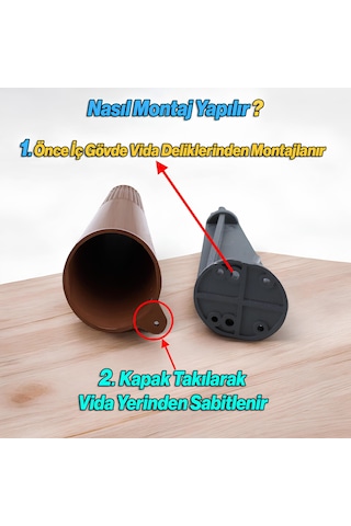 Badem10 Açılı Konik 12 Cm Ahşap Desenli Ayak Mobilya Yükseltici Baza Ayağı Koltuk Kanepe Altı Puf Ayakları 6395751