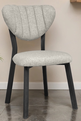 Nemeron Mutfak Masa Sandalyesi Kafe Restoran Yemek Odası Çizgili Yarmalı Sandalye Silinebilir - Krem Krem