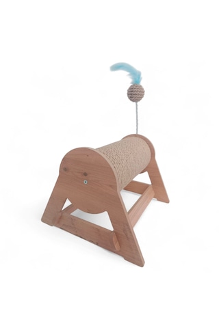 Kedi Tırmalama Tahtası - Yatay & Dönebilen - Yaylı Top Eklenmiştir - 29cm