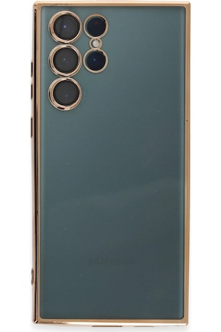 Newface - 990 - Samsung Galaxy S22 Ultra Kılıf Razer Lensli Silikon - Csmo-tex - - Gold