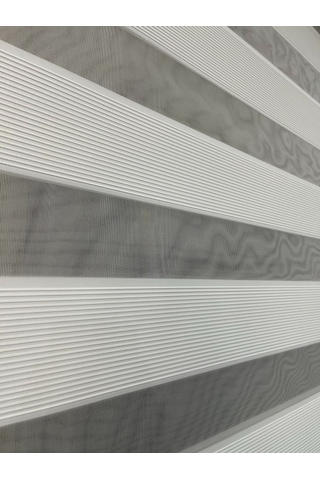 İncilifehome İcl780 Mikro Pliseli Zebra Stor Perde Kırık Beyaz Alüminyum Kasalı Kırık Beyaz