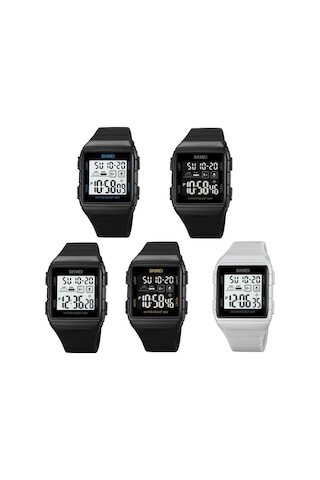 Yingfu 1960 Paslanmaz Çelik Siyah Altın Erkek Kol Saati - Silikon Kayış Beyaz