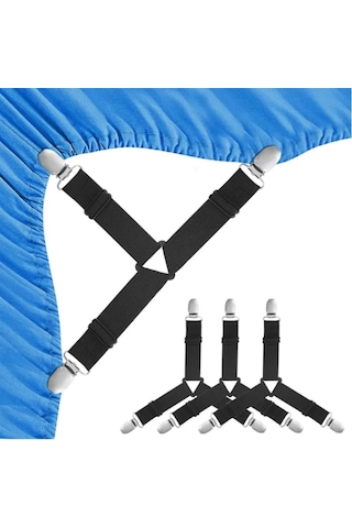 Black-4 Adet/takım Ayarlanabilir Elastik Yatak Çarşafı Kanepe Tutucu Masa Örtüsü Perde Üçgen Yatak Çarşafı Klip Ev Düzenleme Araçları