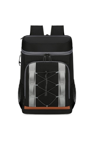 Mufunye Outdoor Piknik İçin Çift Katlı Isı Saklama Sırt Çantası - Kalın Alüminyum Folyo İçli, Su Geçirmez, Uzun Süre Soğuk/sıcak Tutar Siyah Siyah