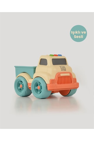 Bej Sesli Ve Işıklı Minik Pikap