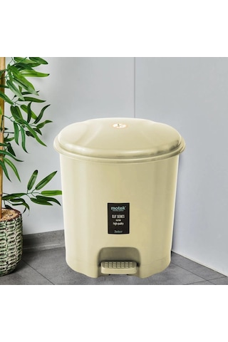 Motek Elit Pedallı Plastik Çöp Kovası İç Kovalıı 22 Lt-krem Krem