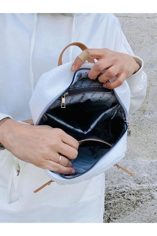 Just Polo Kadın Beyaz Taba Büyük Boy Sırt Çantası