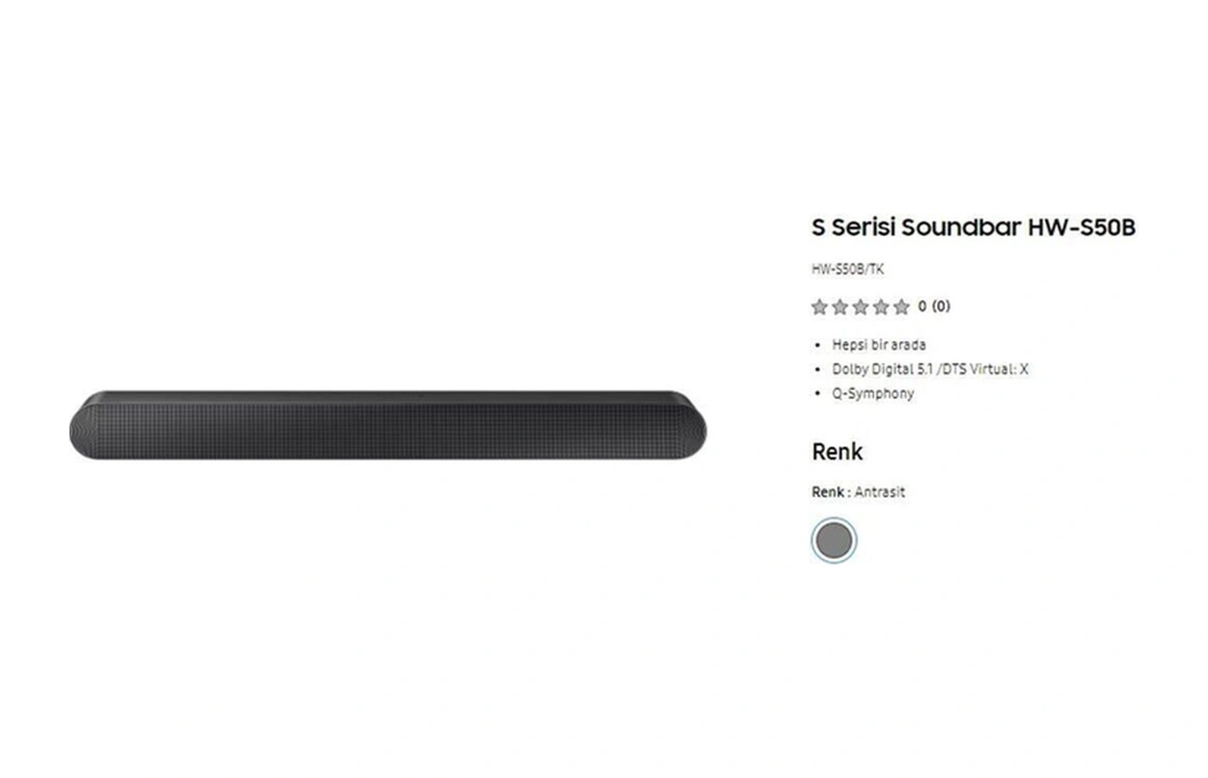220 - 240 V Hw-s50b Soundbar 0-300 Antrasit Resmi Distribütör Garantili D 2 Yıl 3.0 50 Hz / 60 Hz-115366
