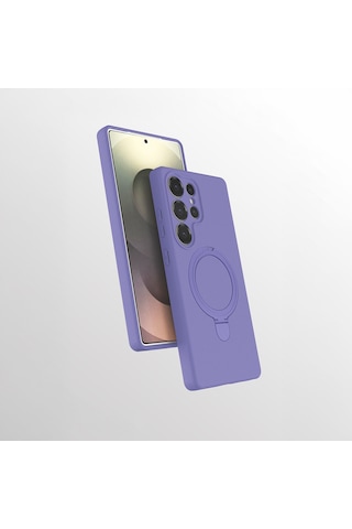 Zore Samsung Galaxy Uyumlu S25 Ultra Kılıf M-safe Şarj Özellikli Standlı Omsy Samara Kapak - Desert Gold Altın