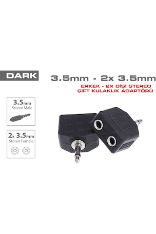 Dark Dk-Cb-Au35X235 3.5Mm Stereo 2X Kulaklık Çoklayıcı
