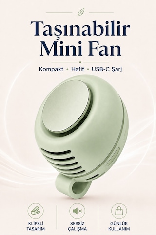 Taşınabilir Klipsli Mini Fan - 3 Kademeli Hız Ayarlı, Sessiz Motorlu, Usb Şarj Edilebilir Bel Ve Yaka Tipi Giyilebilir Vantilatör Taşınabilir Klipsli Mini Fan - 3 Kademeli Hız Ayarlı, Sessiz Motorlu, Usb Şarj Edilebilir Bel Ve Yaka Tipi Giyilebilir Vantilatör