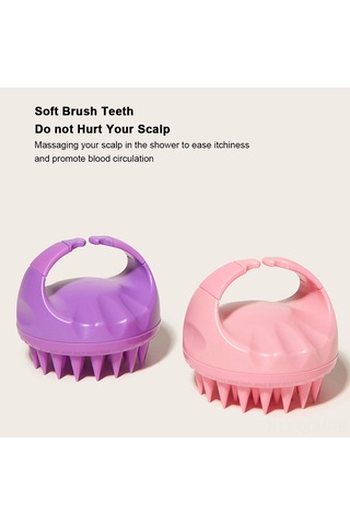Qingmipy Yumuşak Silikon Şampuan Fırçası: Saç Derisi Masajı Ve Temizlik İçin Ergonomik Tasarım, Pembe
