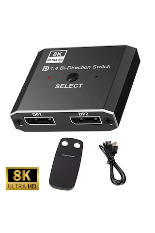 Alfais 4284 8k Displayport Kumandalı Çift Yönlü Çoklayıcı Switch