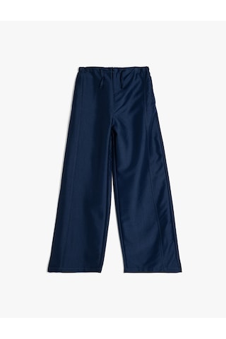 Koton Nervürlü Cepli Geniş Paça Pantolon Lacivert 5wkg40087aw Lacivert