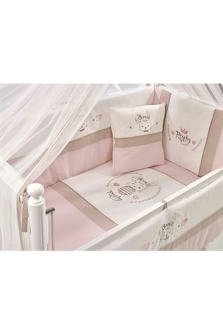 Meltem Kids Pretty Nakışlı Pamuklu Bebek Uyku Seti 60 x 120 CM Pembe
