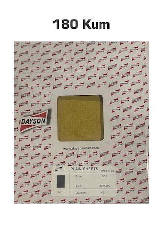 Dayson Kuru Zımpara 180 Kum 1 Adet Zımpara Sarı Renk Kalınlık İ