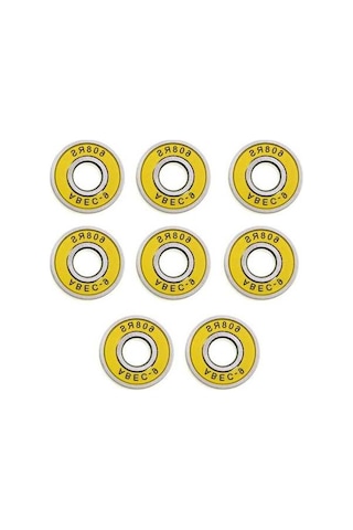 Pazly Lot 8 Sürtünmesiz Abec 9 Kaykay Paten Rulmanları Sarı Renk Sarı