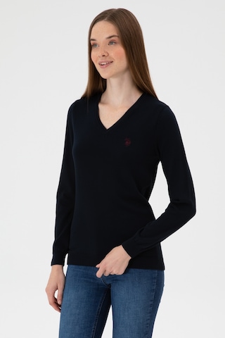 U.S. Polo Assn. Kadın Lacivert V Yaka Basic Kazak 50313590-VR033