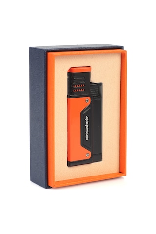 Conquistador Tek Torch Pürmüz Turuncu Siyah Delicili Metal Puro Çakmağı Cnq-032