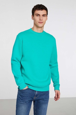 Grımelange Travıs Erkek Yumuşacık Kumaşlı Regular Fit Yuvarlak Yakalı Yeşil Sweatshirt