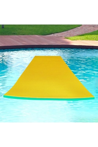 Ganzhoushop Yüzer Yeşil Suntek Su Geçirmez Şamandıralar Havuz Şamandıra Sal Mat Sarı - Yeşil