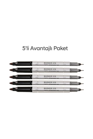 Aıhao Ah-319 Çift Uçlu Cd Ve Dvd Kalemi Siyah Renk 5 Li Set Siyah