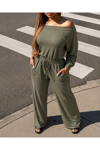 Bhrwear Kadın Modanna Yaka Sırttan V Yakalı Beli Lastikli Viskon 2 Iplik Tulum Renkli