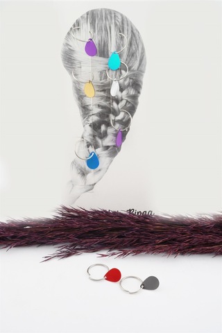 Kadın Elips Figürlü Renkli Sac Küpesi Renkli-Tek Ebat Çok Renkli