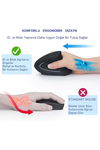 Alfalink Kablosuz Ergonomik Dikey Mouse Yoğun Kullanım 1200dpi 001