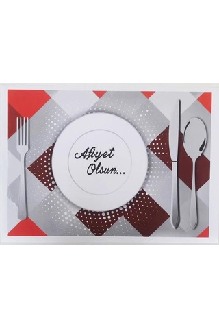Kağıdı Afiyet Olsun Baskılı Beyaz Masa Örtüsü - 29 X 40 Cm. - 100 Adetlik Paket Genel