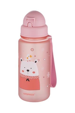Uzspace Figürlü 400 ml Pipetli Tritan Çocuk Su Matarası