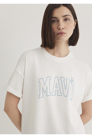 Mavi - Mavi Logo Baskılı Beyaz Tişört 1611193-81964 Beyaz