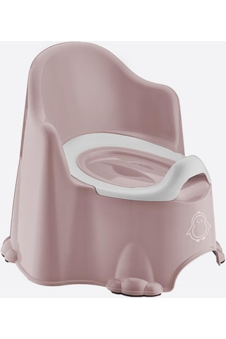 Flosoft Lazımlık, Kaydırmaz Tabanlı Kapaklı Taşınabilir Çocuk Bebek Tuvalet Eğitimi Oturağı Pembe