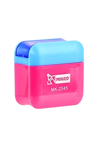 Mikro Çift Bıçaklı Hazneli Kalemtıraş Canlı Renkler Mk-2045