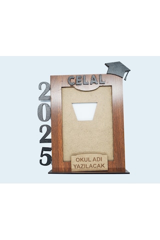 Mezuniyet Resim Ve Fotoğraf Çerçevesi, Karne Hediyesi Öğrenci Ahşap Çerçeve Yıl, Okul Ve Öğrenci Adı Yazılı