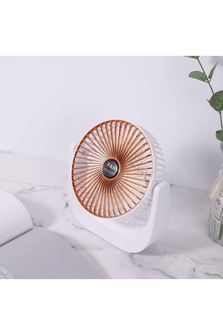 Usb Şarj Edilebilir 3 Hızlı Masaüstü Soğutma Fanı Ev Ofis Masası Gül Altın