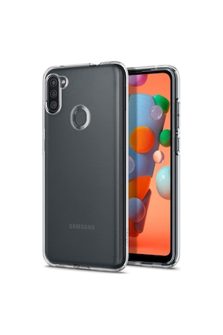 Spigen Galaxy M11 / Galaxy A11 İle Uyumlu Kılıf Liquid Crystal 4 Tarafı Tam Koruma Crystal Clear Şeffaf