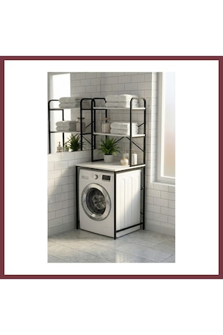 Storeşahin Çamaşır Makinesi Üstü Raf Siyah 70 Cm Shn0720